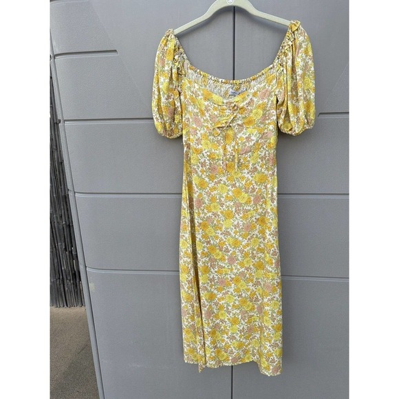Faithful the brand Juniper midi dress grey garden floral sz 4 - Picture 3 of 13